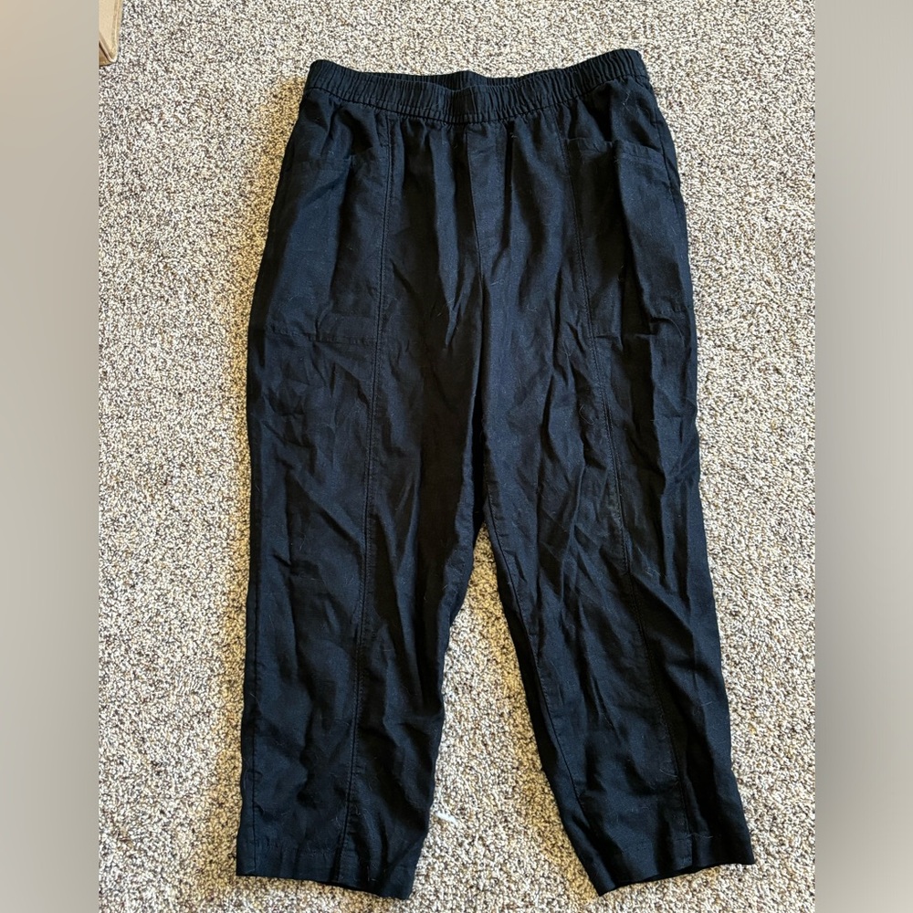 Old navy black cropped linen dress pants